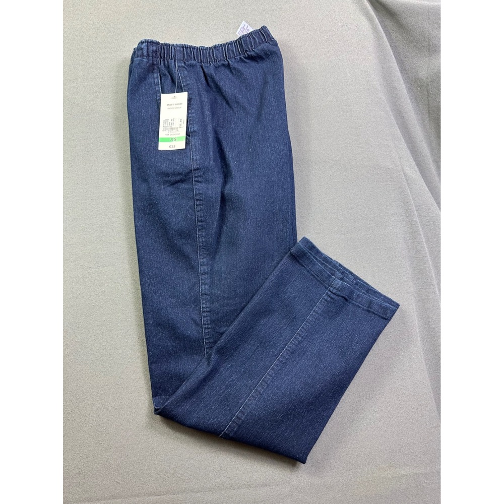 Allison Daley Women's Missy Short Dark Indigo Denim Elastic Waist Size‎ 8S NEW